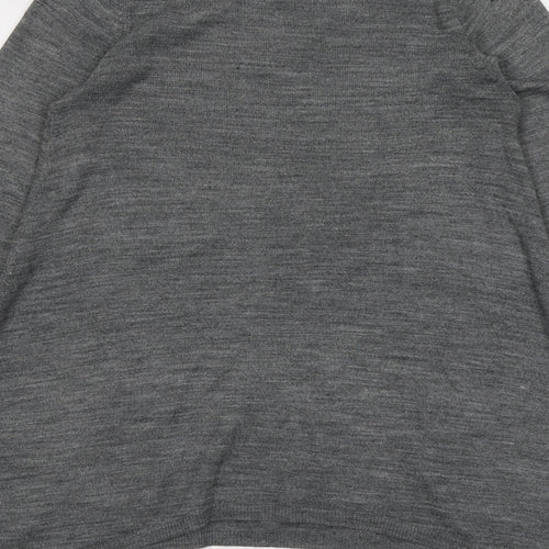 H&M Womens Grey Round Neck Acrylic Pullover Jumper Size S