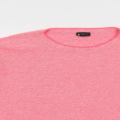 Topshop Womens Pink Round Neck Acrylic Pullover Jumper Size 10