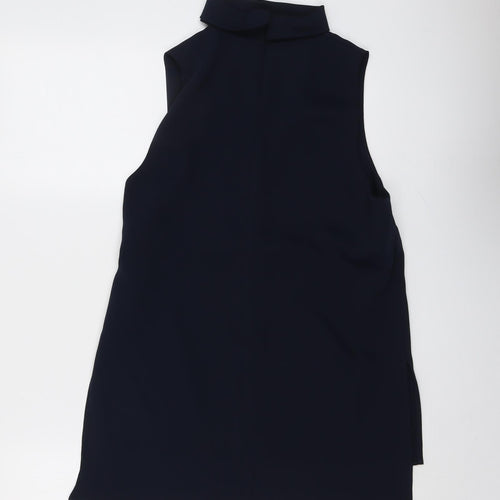 Topshop Womens Blue Polyester Basic Blouse Size 10 V-Neck
