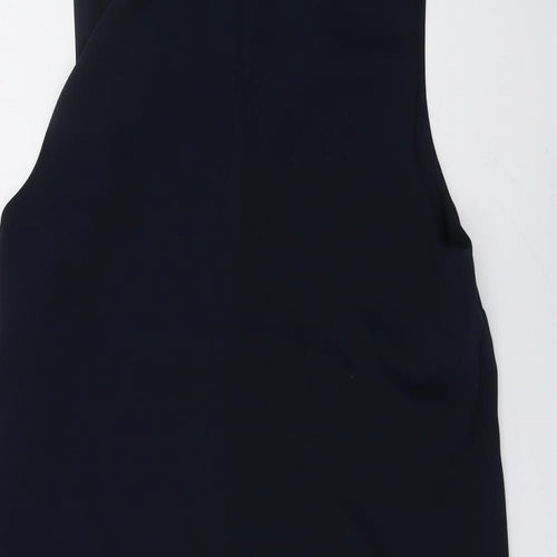 Topshop Womens Blue Polyester Basic Blouse Size 10 V-Neck