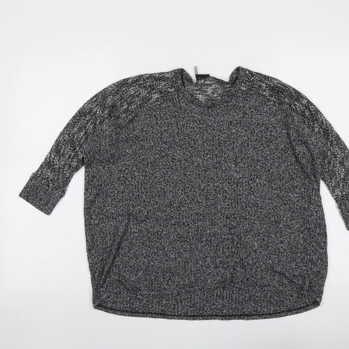 Sparkle & Fade Womens Grey Round Neck Polyester Pullover Jumper Size M