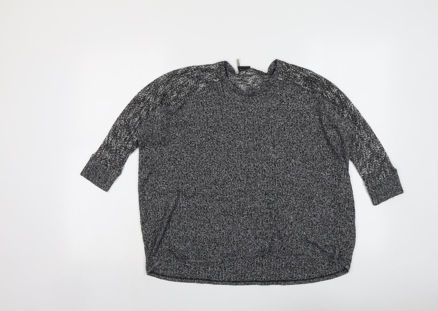 Sparkle & Fade Womens Grey Round Neck Polyester Pullover Jumper Size M