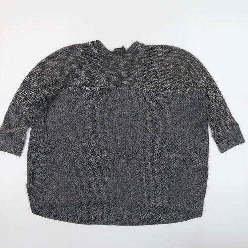 Sparkle & Fade Womens Grey Round Neck Polyester Pullover Jumper Size M