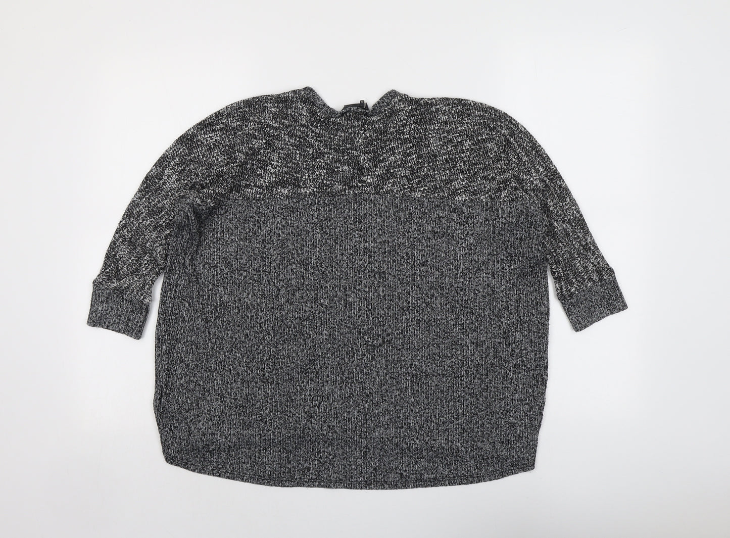 Sparkle & Fade Womens Grey Round Neck Polyester Pullover Jumper Size M