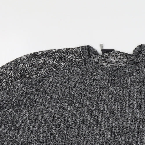 Sparkle & Fade Womens Grey Round Neck Polyester Pullover Jumper Size M