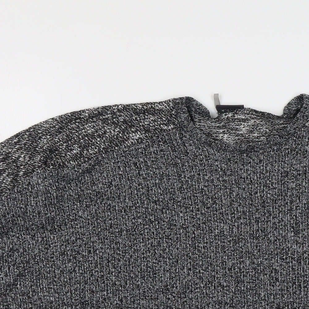 Sparkle & Fade Womens Grey Round Neck Polyester Pullover Jumper Size M