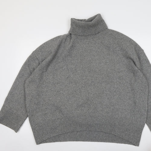 H&M Womens Grey Roll Neck Polyester Pullover Jumper Size M