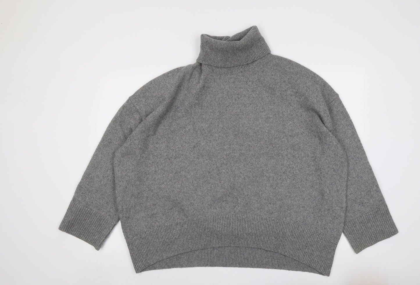 H&M Womens Grey Roll Neck Polyester Pullover Jumper Size M