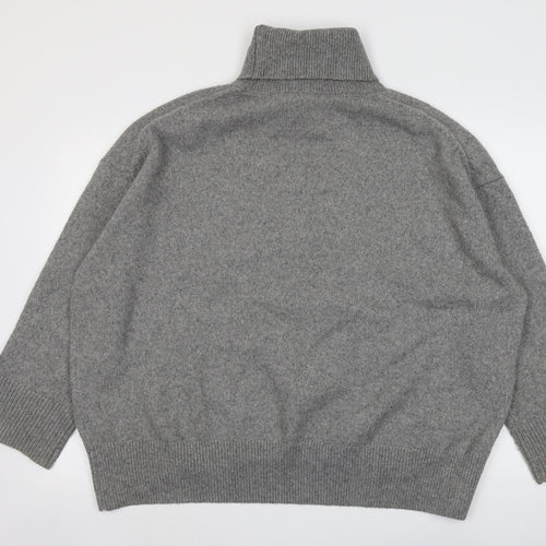 H&M Womens Grey Roll Neck Polyester Pullover Jumper Size M