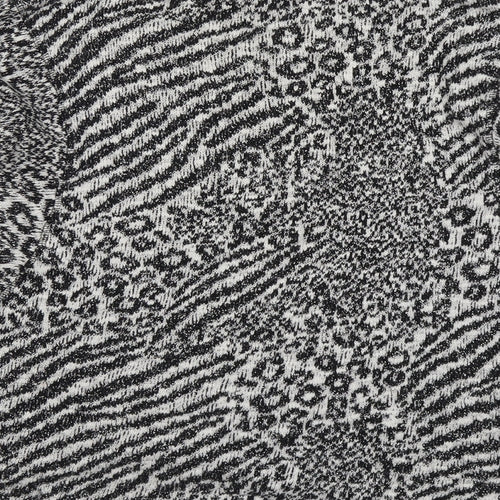 NEXT Womens Black Boat Neck Animal Print Cotton Pullover Jumper Size 12 - Leopard Pattern