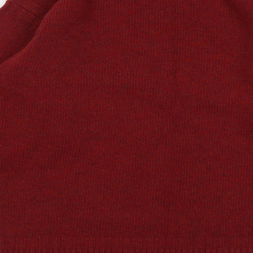 Charles Tyrwhitt Mens Red Round Neck Wool Pullover Jumper Size M Long Sleeve