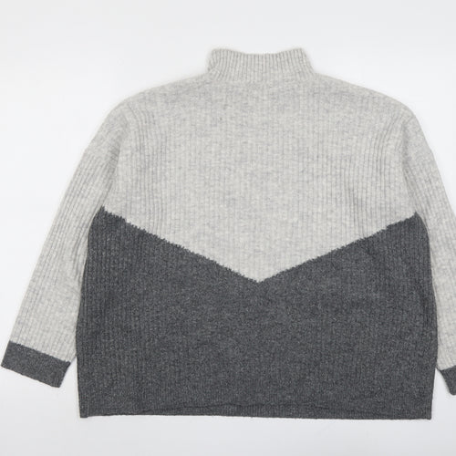 Marks and Spencer Womens Grey High Neck Acrylic Pullover Jumper Size M