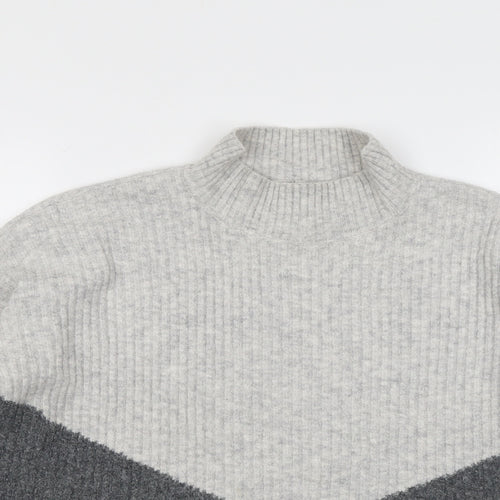 Marks and Spencer Womens Grey High Neck Acrylic Pullover Jumper Size M