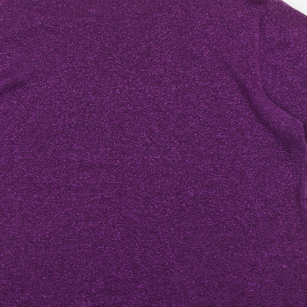 Anna Rose Womens Purple Round Neck Cotton Pullover Jumper Size L