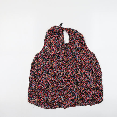 Stradivarius Womens Multicoloured Floral Polyester Basic Blouse Size M Boat Neck