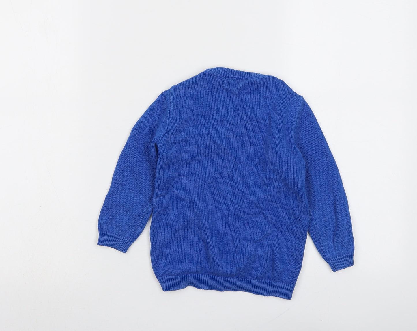 Blue Zoo Boys Blue Round Neck Cotton Pullover Jumper Size 2-3 Years Pullover - Dinosaur Christmas
