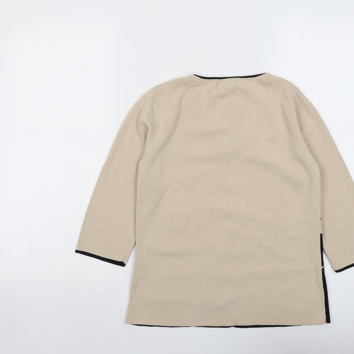 Sky Designs Womens Beige V-Neck Viscose Pullover Jumper Size 10