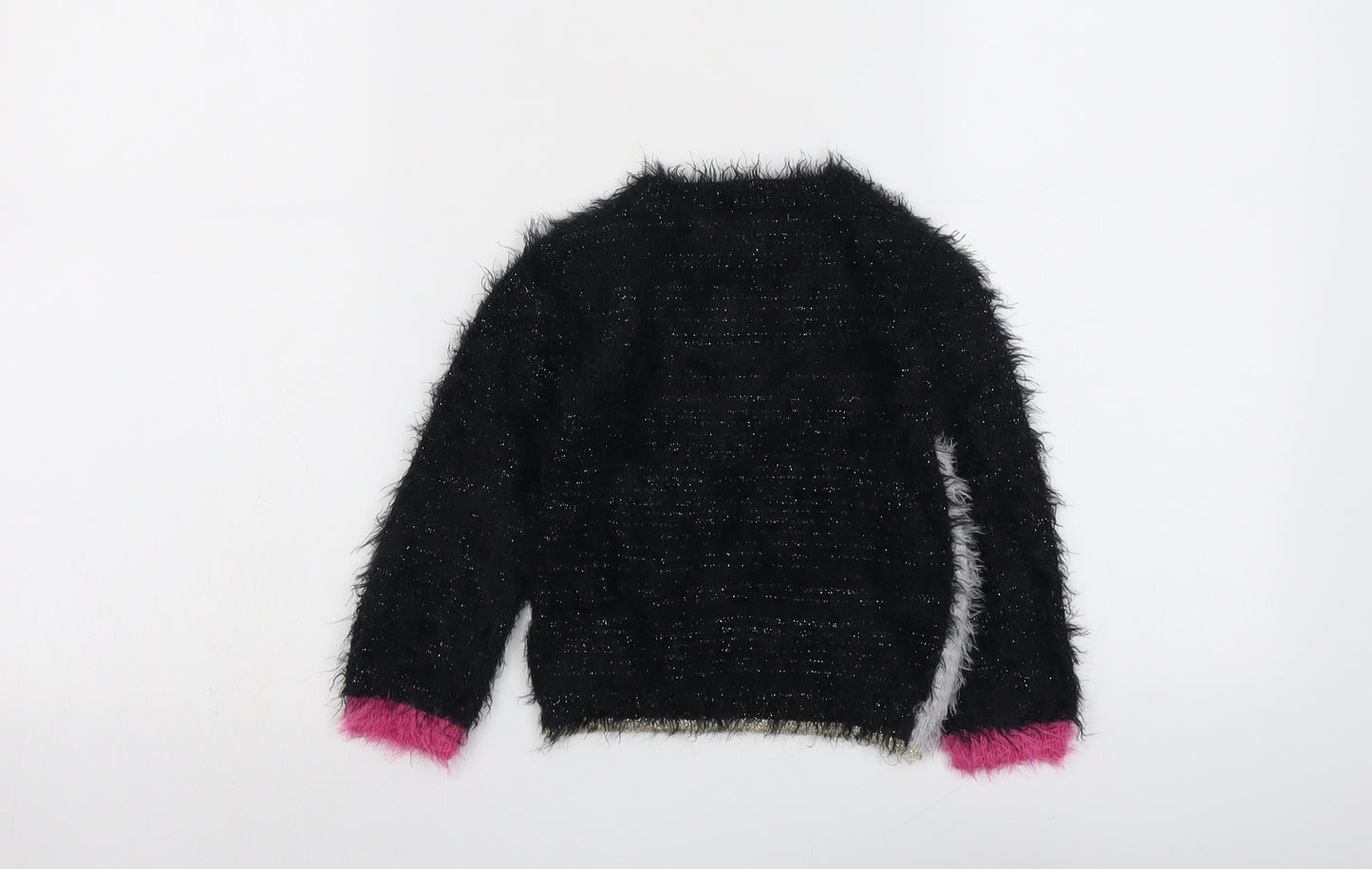 Marks and Spencer Girls Black Round Neck Polyamide Pullover Jumper Size 2-3 Years Pullover - Penguin