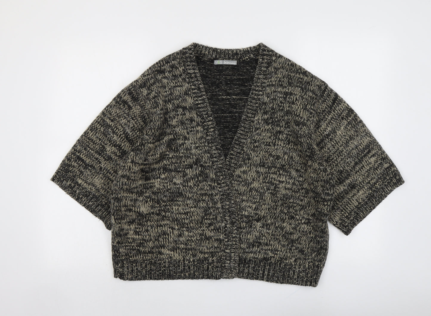 Marks and Spencer Womens Brown V-Neck Acrylic Cardigan Jumper Size 18