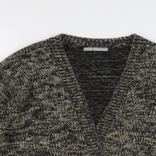 Marks and Spencer Womens Brown V-Neck Acrylic Cardigan Jumper Size 18