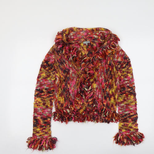 Per Una Womens Multicoloured V-Neck Acrylic Cardigan Jumper Size M