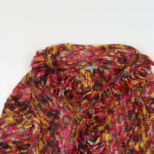 Per Una Womens Multicoloured V-Neck Acrylic Cardigan Jumper Size M