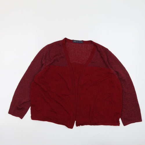 Marks and Spencer Womens Red V-Neck Viscose Cardigan Jumper Size 20