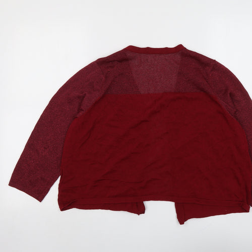 Marks and Spencer Womens Red V-Neck Viscose Cardigan Jumper Size 20
