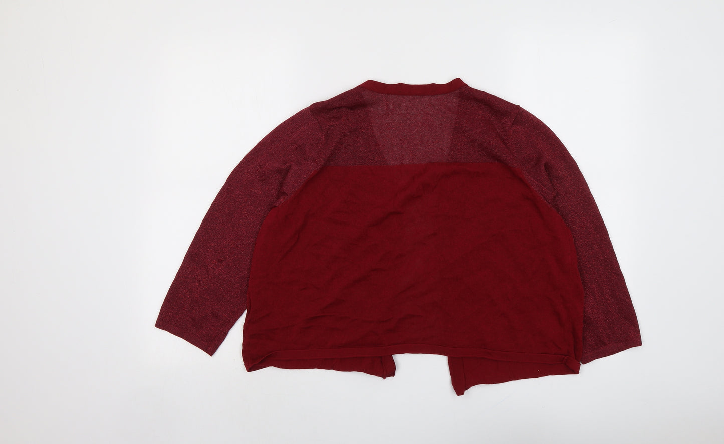 Marks and Spencer Womens Red V-Neck Viscose Cardigan Jumper Size 20