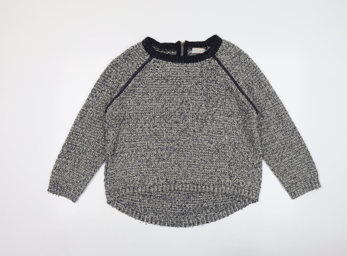 Marks and Spencer Womens Blue Round Neck Acrylic Pullover Jumper Size 14