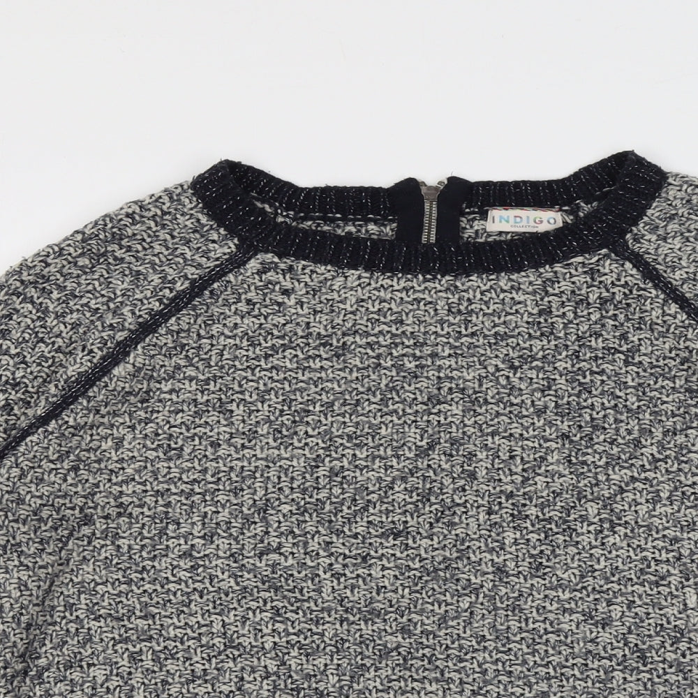 Marks and Spencer Womens Blue Round Neck Acrylic Pullover Jumper Size 14