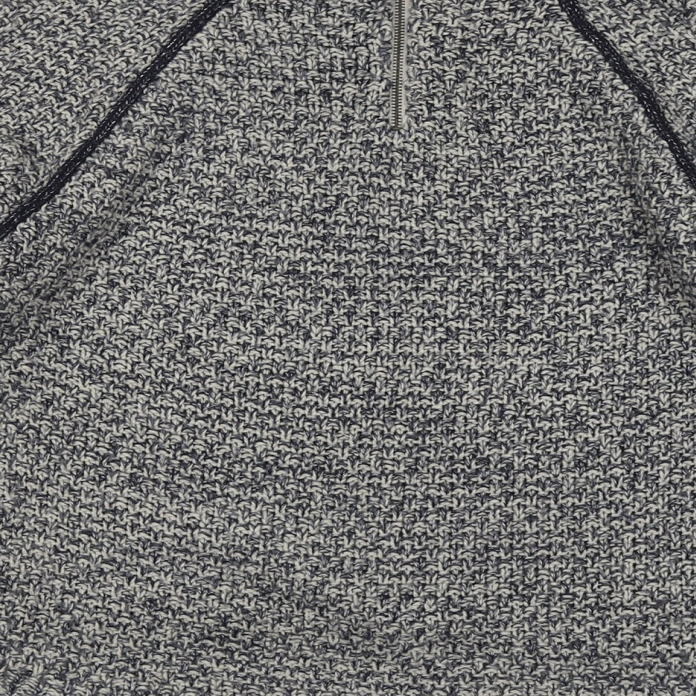 Marks and Spencer Womens Blue Round Neck Acrylic Pullover Jumper Size 14