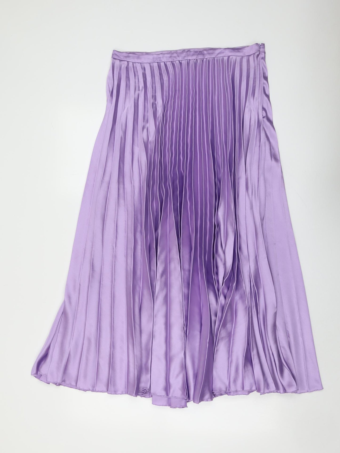 ASOS Womens Purple Polyester Pleated Skirt Size 14 Zip