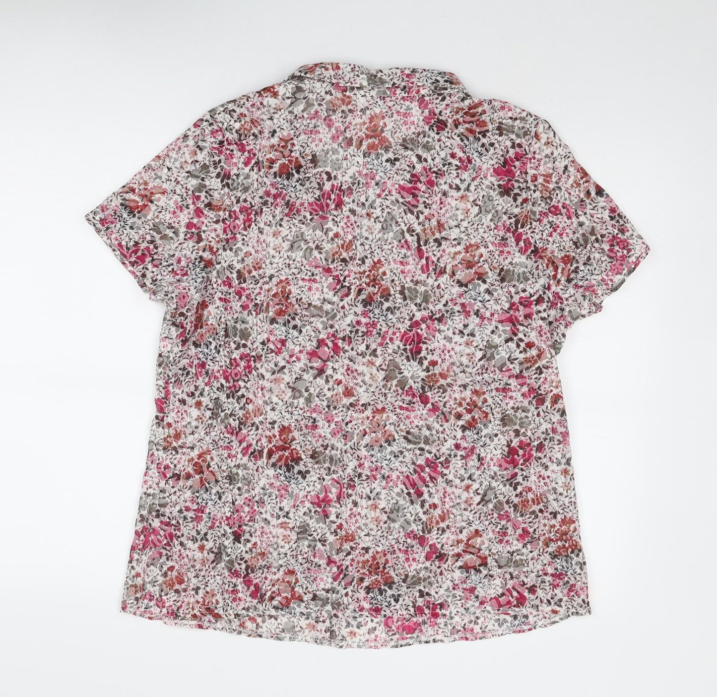 Julipa Womens Multicoloured Geometric Polyester Basic Button-Up Size 18 Collared