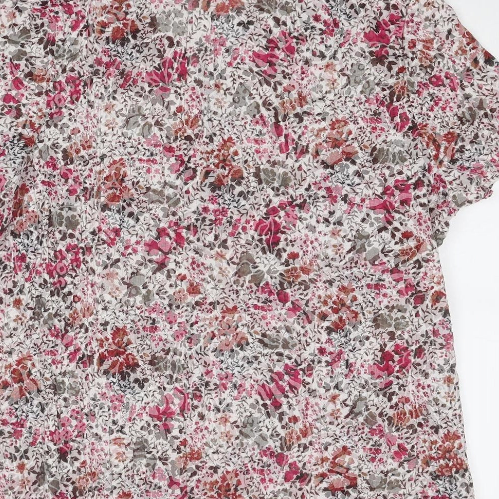 Julipa Womens Multicoloured Geometric Polyester Basic Button-Up Size 18 Collared