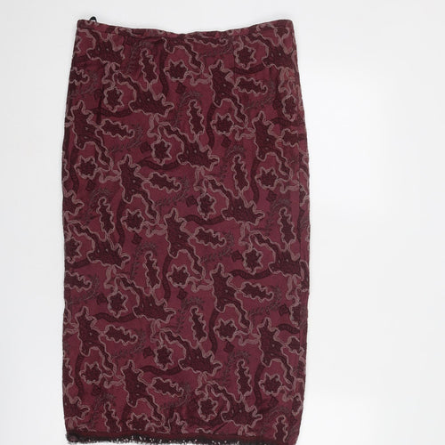 Anthology Womens Red Geometric Polyester A-Line Skirt Size 10 Zip