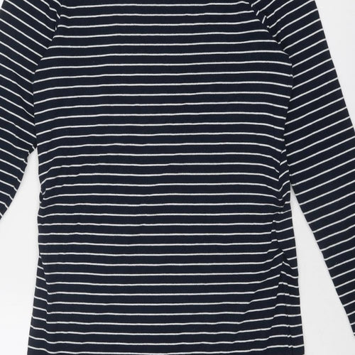 Blooming Marvellous Womens Blue Striped Cotton Jumper Dress Size 16 Round Neck Pullover