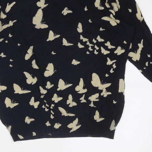 NEXT Womens Blue Boat Neck Geometric Acrylic Pullover Jumper Size 10 - Butterfly
