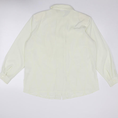 Damart Womens Ivory Polyester Basic Button-Up Size 20 Collared