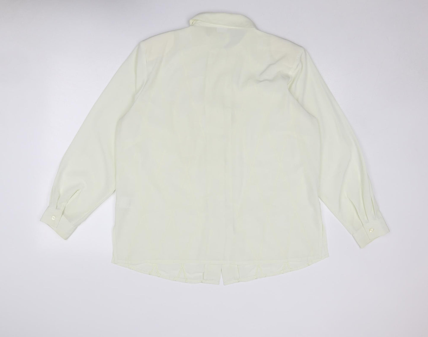 Damart Womens Ivory Polyester Basic Button-Up Size 20 Collared