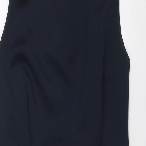 Label Lab Womens Blue Polyester A-Line Size 16 V-Neck Zip