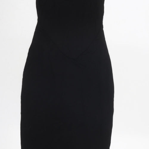 Missguided Womens Black Polyester Bodycon Size 8 Halter Pullover
