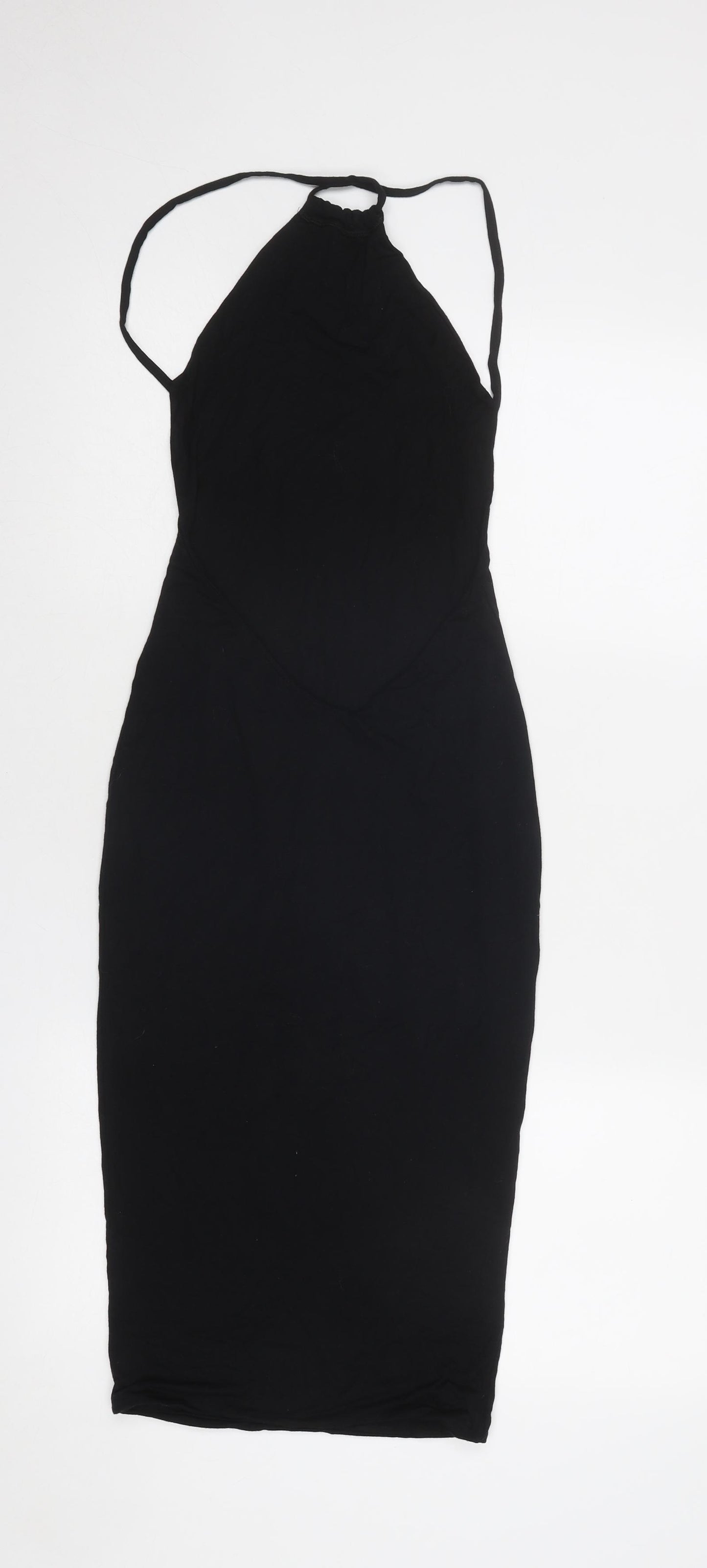 Missguided Womens Black Polyester Bodycon Size 8 Halter Pullover