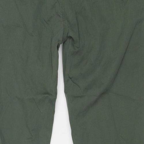 Marks and Spencer Mens Green Cotton Chino Trousers Size 42 in Regular Zip