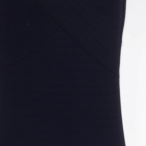 ASOS Womens Blue Polyester Bodycon Size 8 V-Neck Pullover