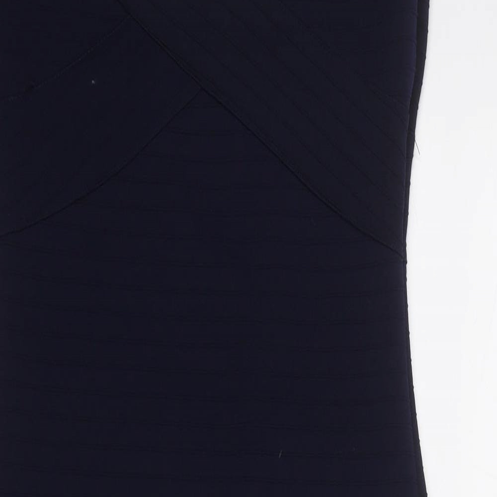 ASOS Womens Blue Polyester Bodycon Size 8 V-Neck Pullover