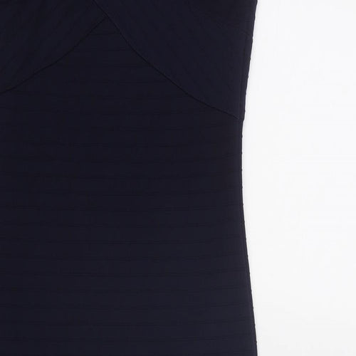 ASOS Womens Blue Polyester Bodycon Size 8 V-Neck Pullover