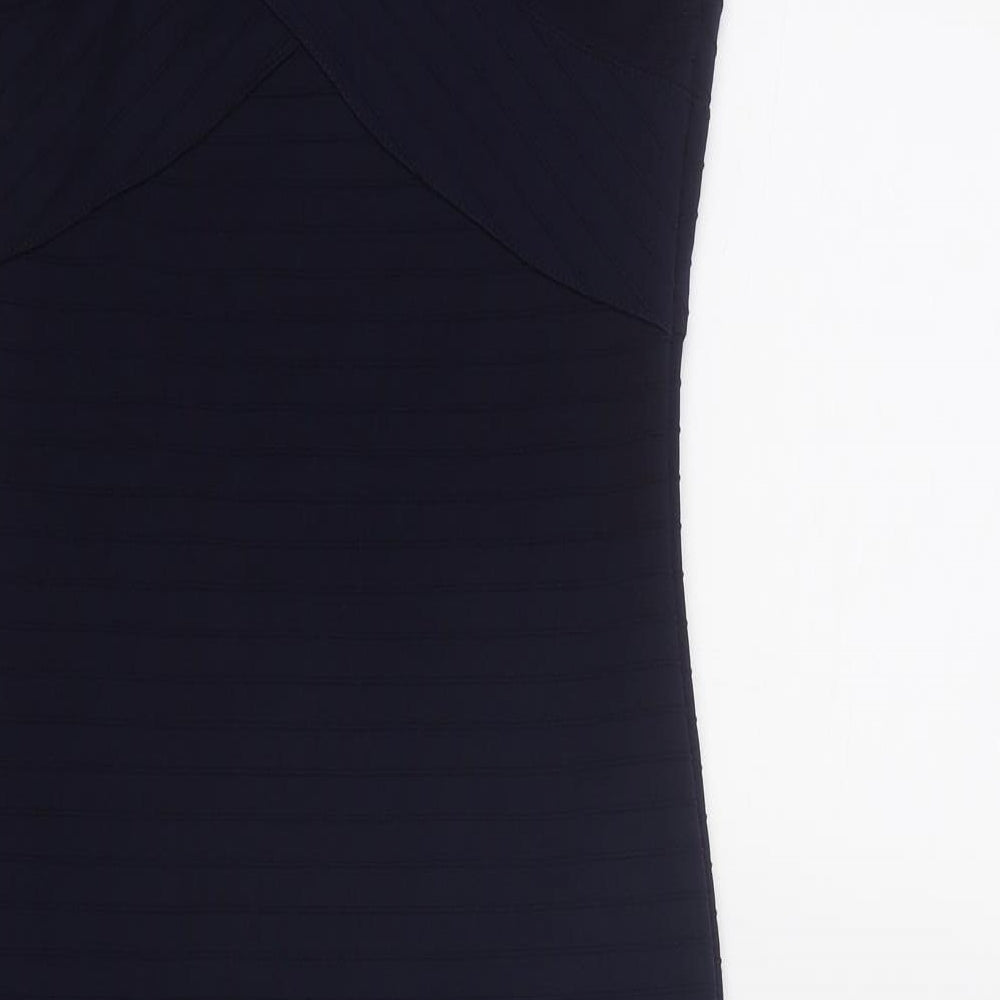 ASOS Womens Blue Polyester Bodycon Size 8 V-Neck Pullover