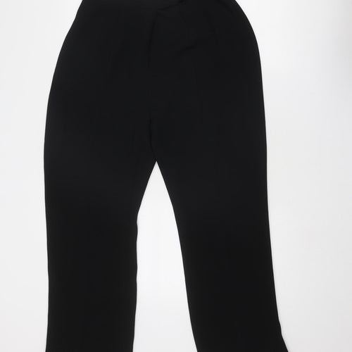 St Bernard Womens Black Polyester Chino Trousers Size 14 Regular Zip