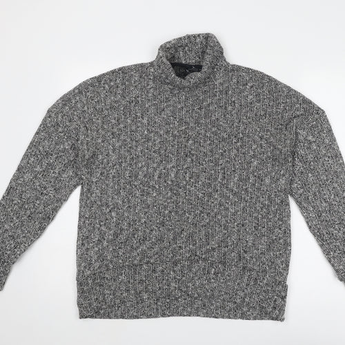 Topshop Womens Grey High Neck Polyester Pullover Jumper Size 10